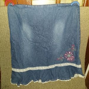 faded glory Jean skirt size 14 1/2 (100% algodon)